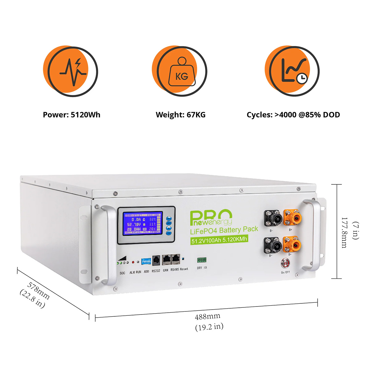 51.2v Communication Base Station Server Rack Lifepo4 Battery