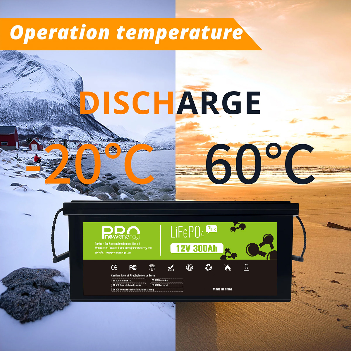 12v 300ah lithium battery temperature performance
