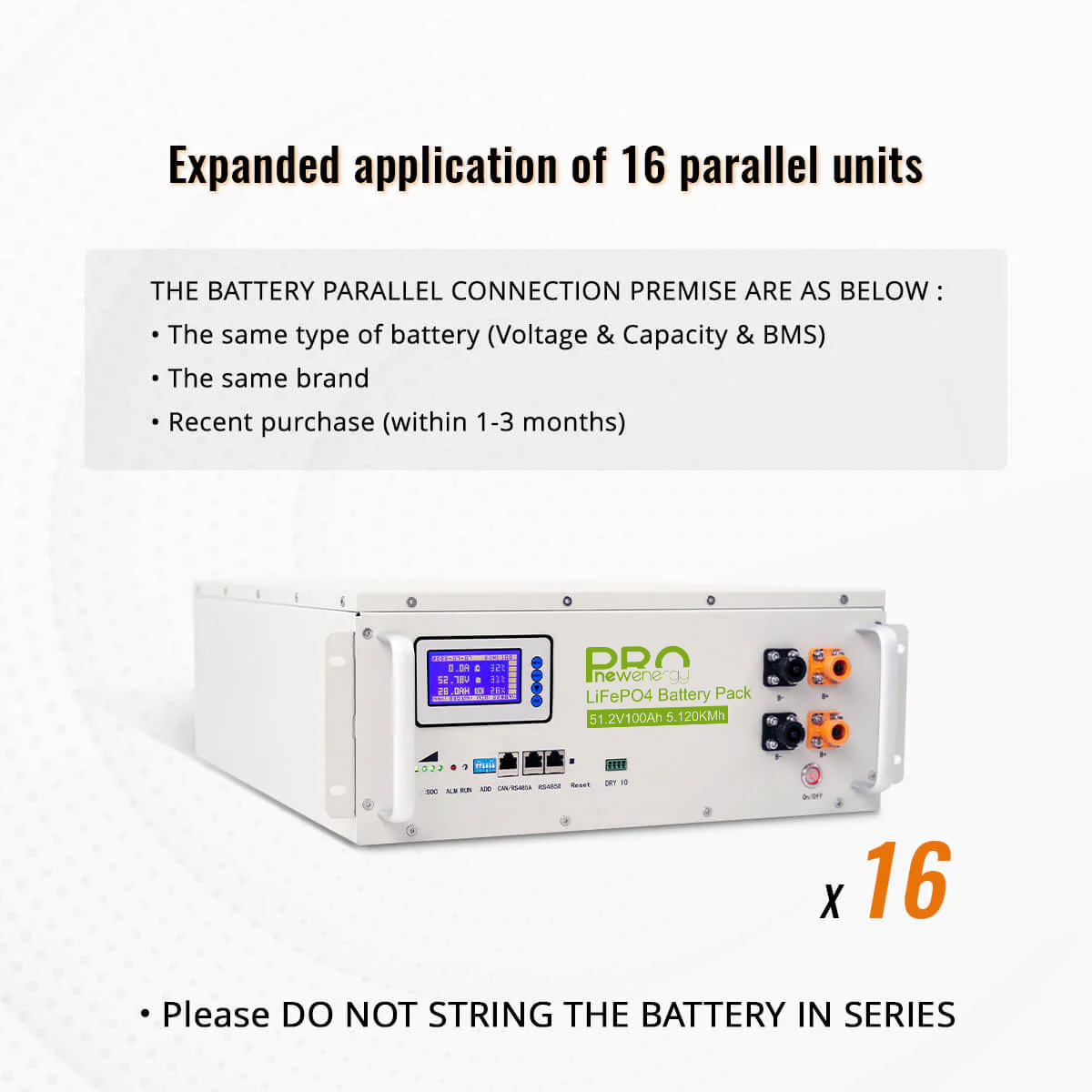 51.2v 100Ah Server Rack LifePO4 Battery