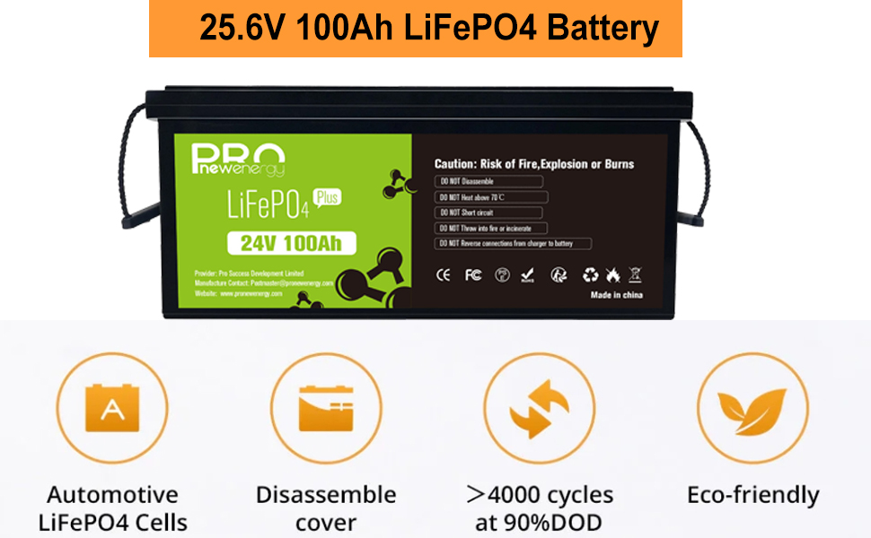 25.6v 100ah LiFePO4 Battery